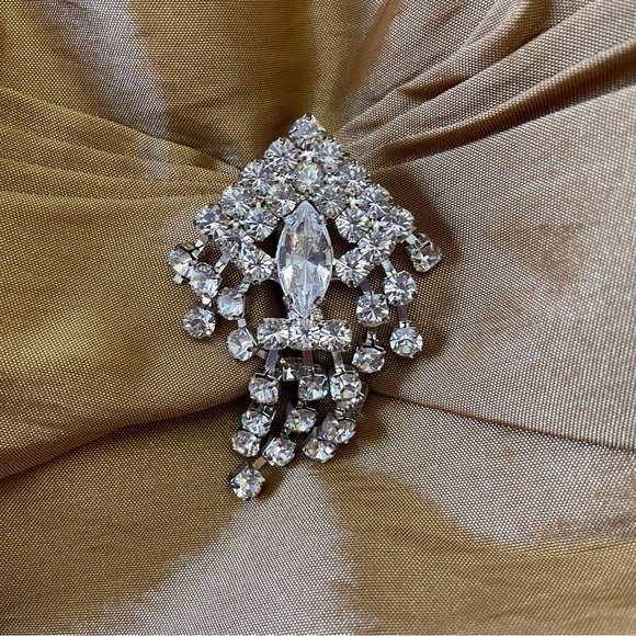 Anaïs Design gold strapless dress ballon pleated woven prom jewels corset 12 14 - Picture 9 of 16